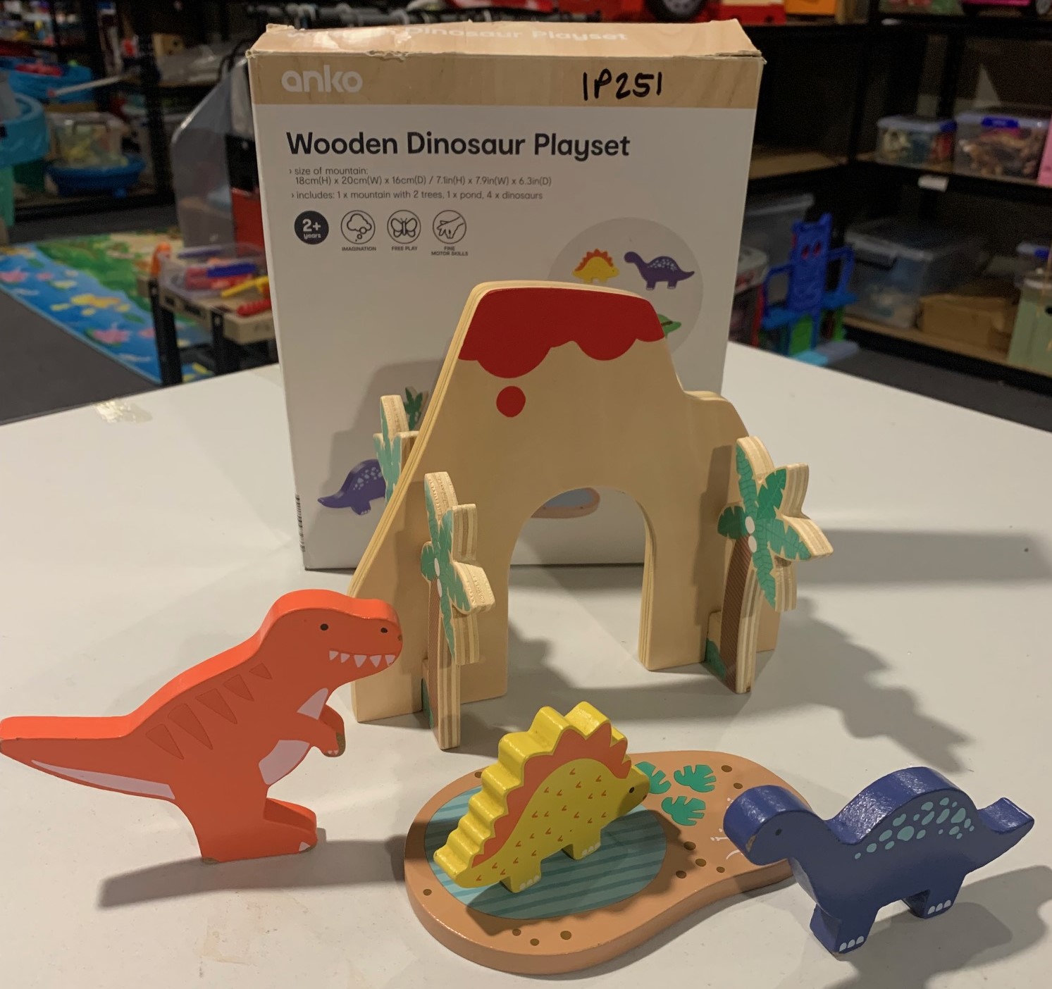 Wooden Dinosaur Playset