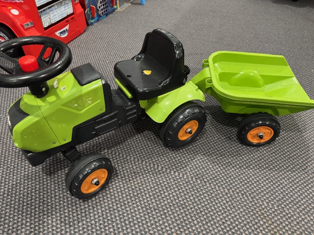 Light Green Tractor with trailer